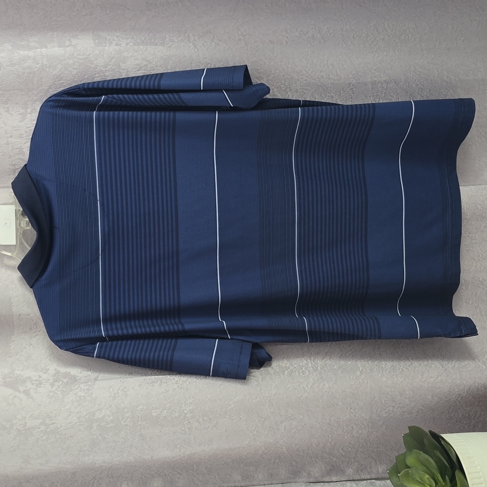 Ben Hogan Performance Navy Striped Golf Polo, Size XL - Picture 5 of 6